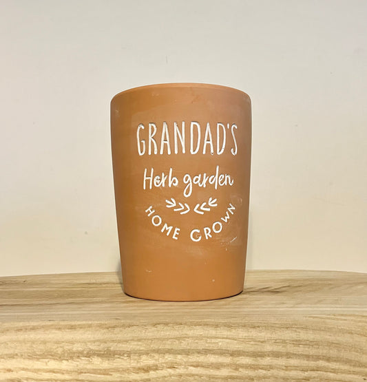 Grandad's Herb Garden Teracotta Plant Pot