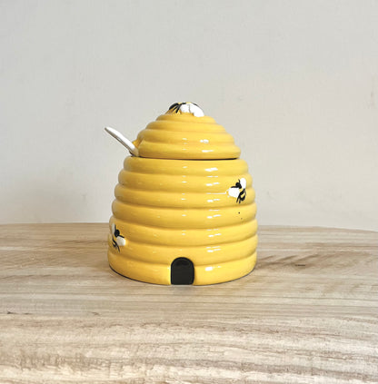 Ceramic Bee Jar with Spoon