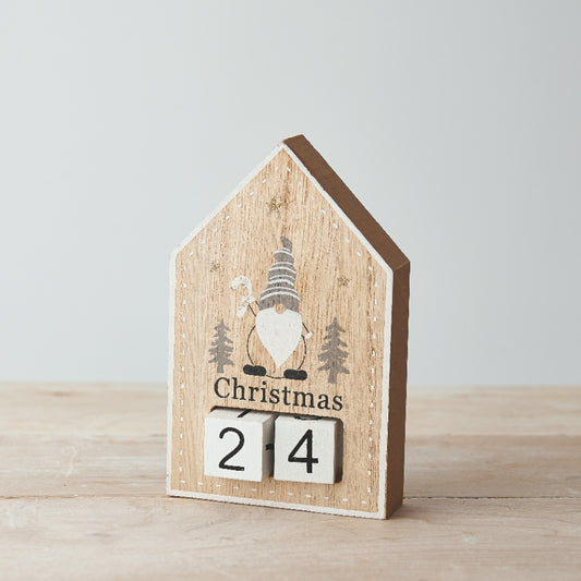 Wooden Christmas Countdown Block