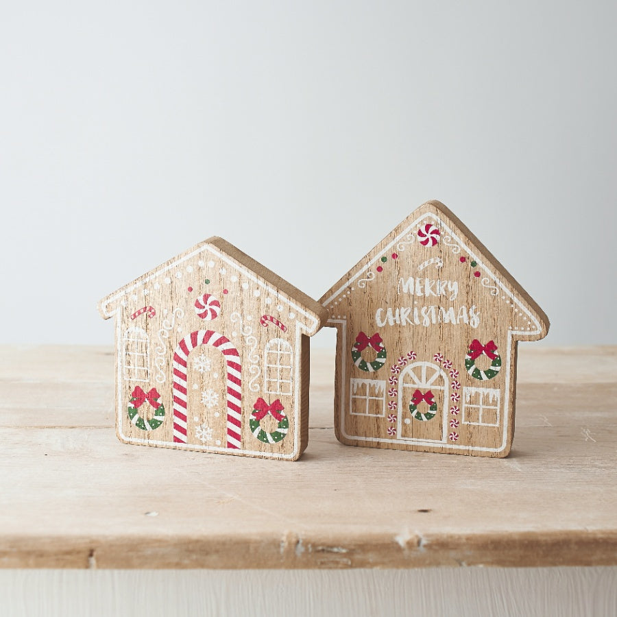 Wooden Gingerbread House Sitter