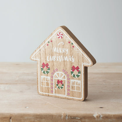 Wooden Gingerbread House Sitter