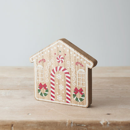 Wooden Gingerbread House Sitter