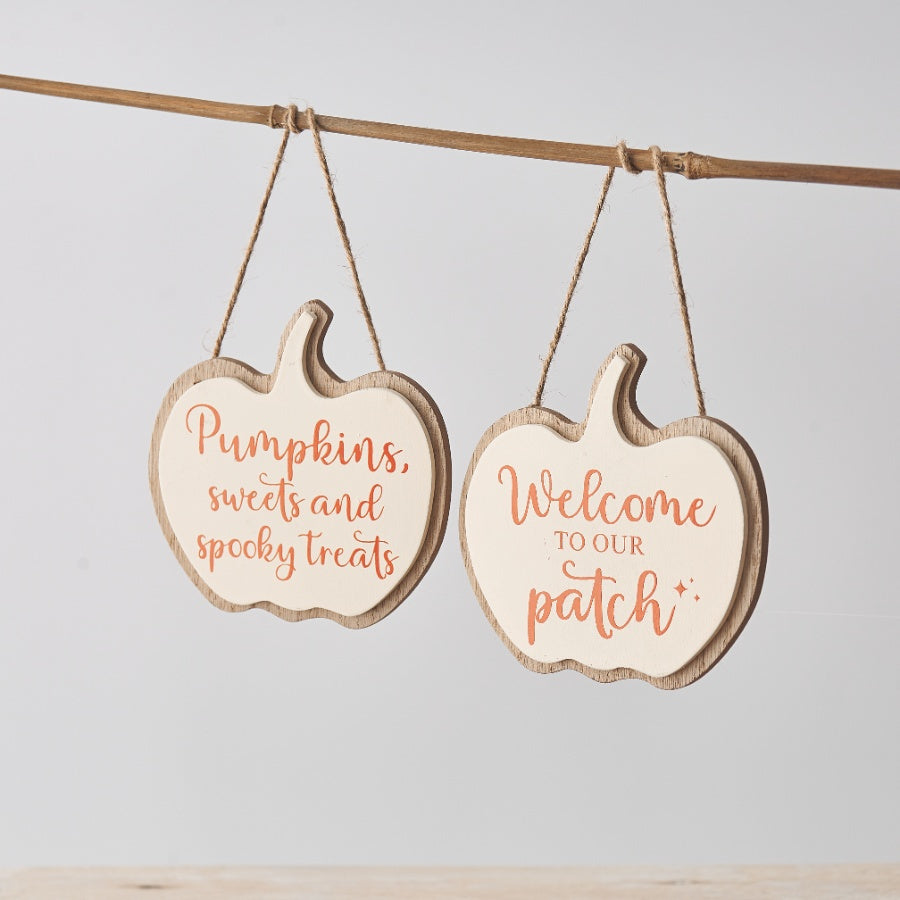 "Welcome to Our Patch" Pumpkin Biscuit Hanger