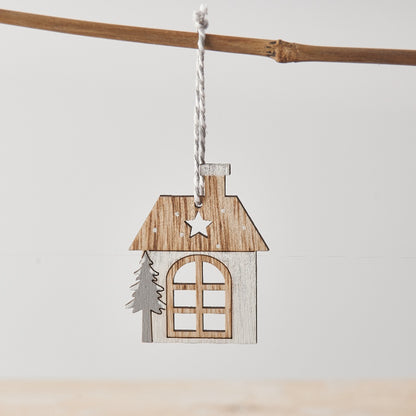 Grey Wooden House Hangers