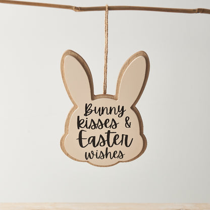 "Bunny Kisses & Easter Wishes" Bunny Biscuit Hanger