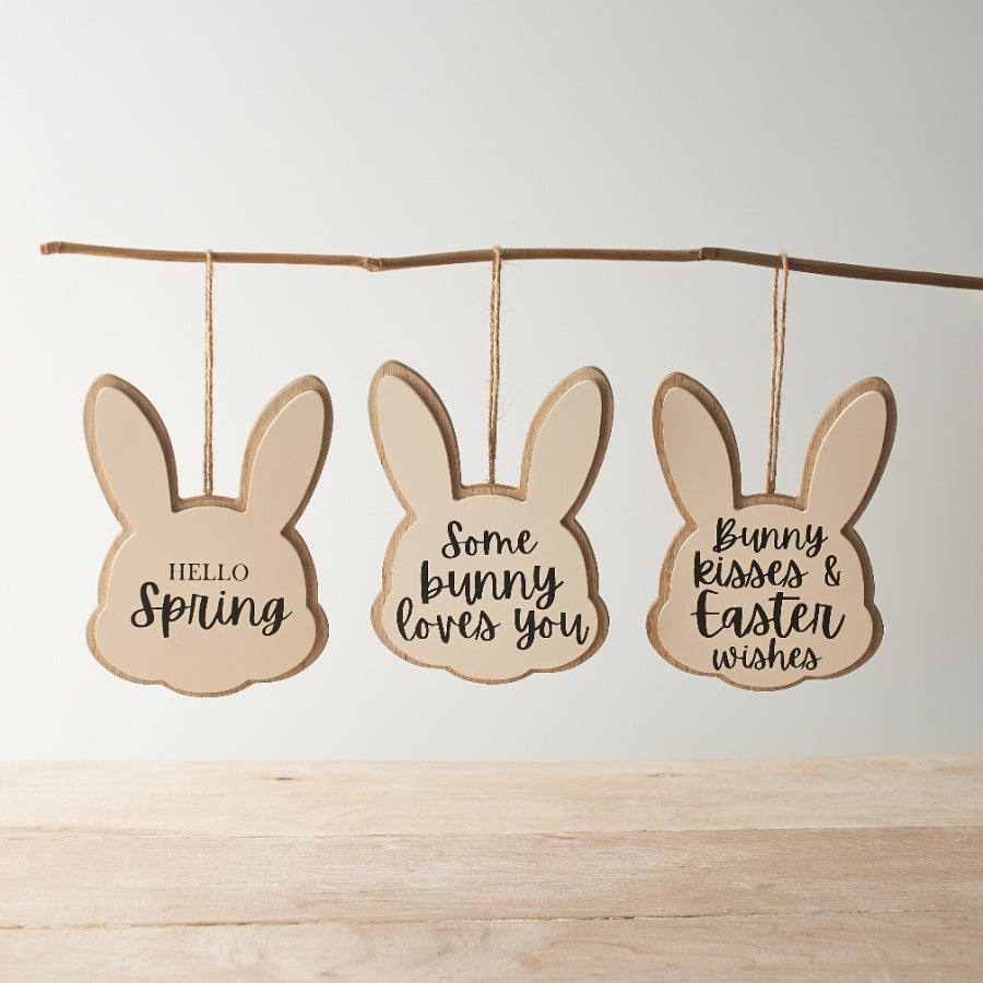 "Bunny Kisses & Easter Wishes" Bunny Biscuit Hanger