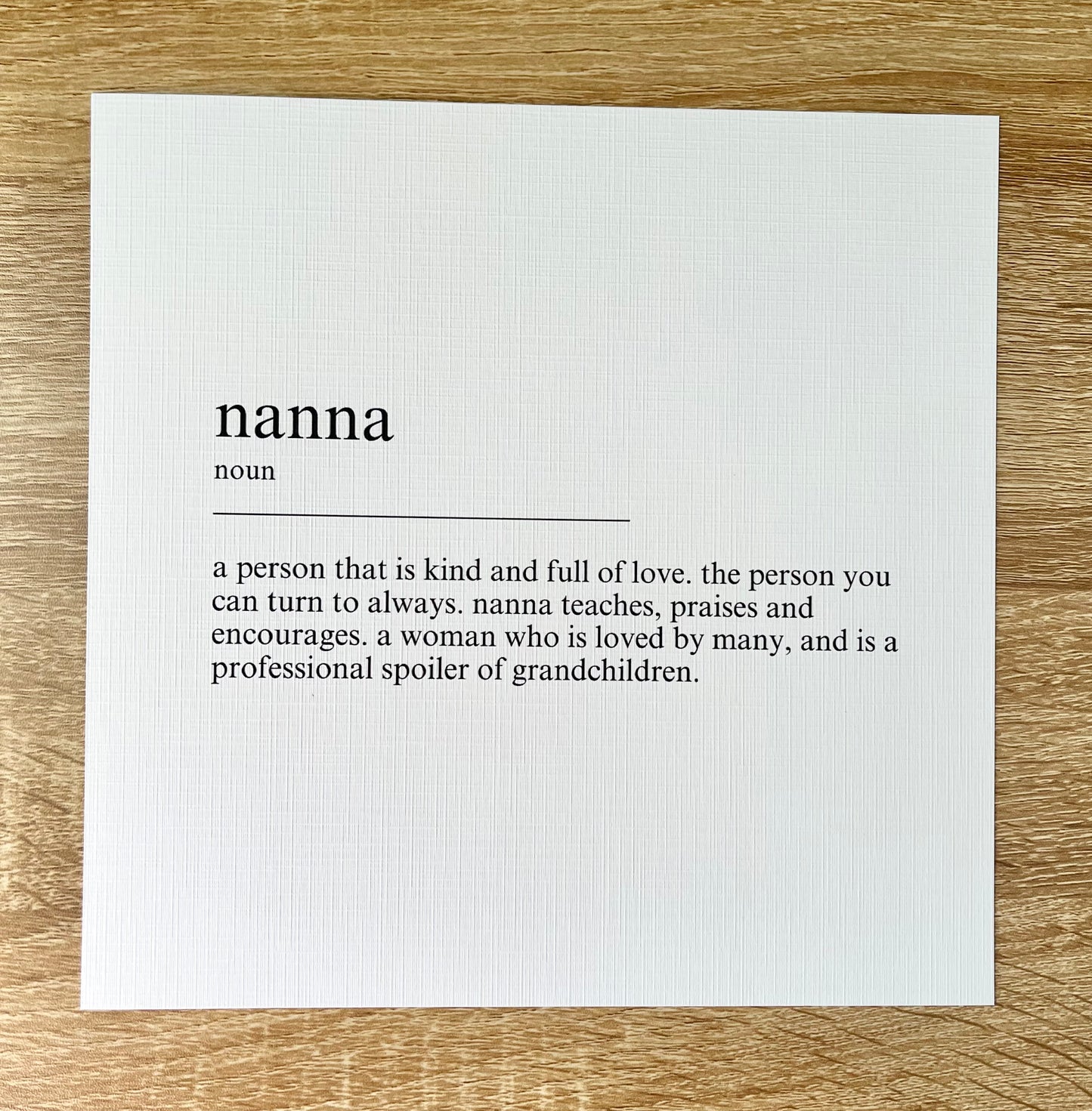 Nanna Dictionary Definition - SeasonBox Insert