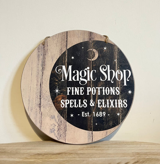 Magic Shop Hanging Wooden Sign