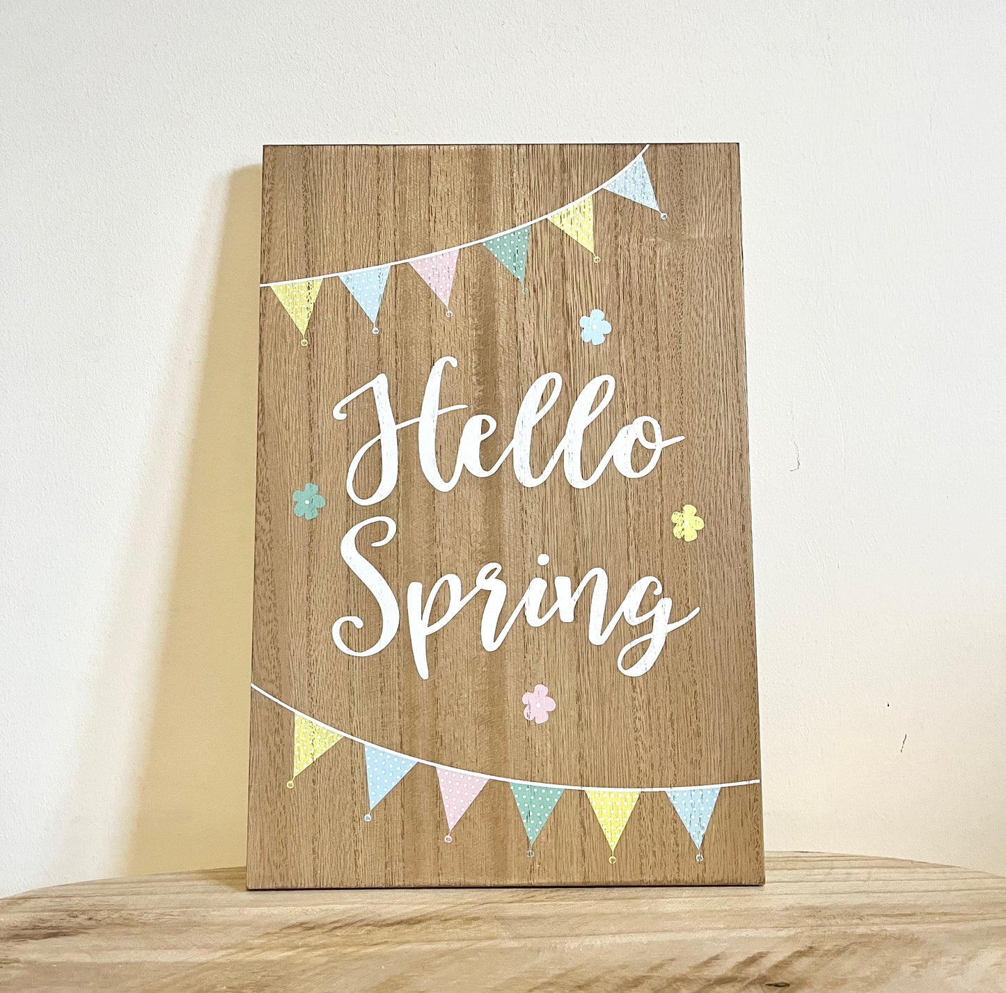 Hello Spring Wooden Hanging Sign