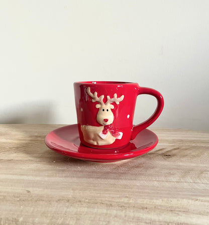 Kids Reindeer Cup & Saucer