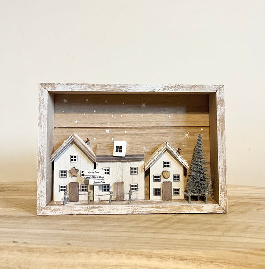 Scandi Village Scene Plaque