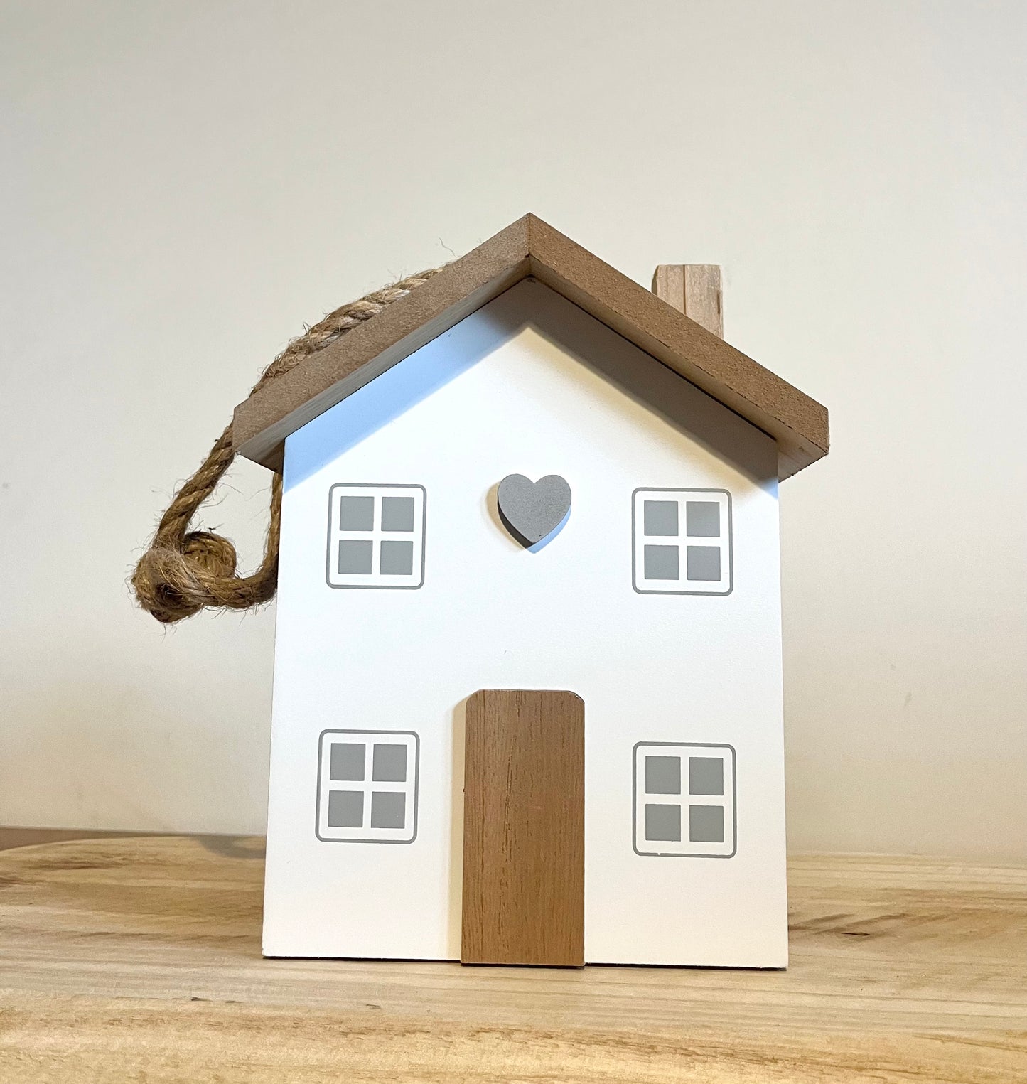 White Wooden House Doorstop