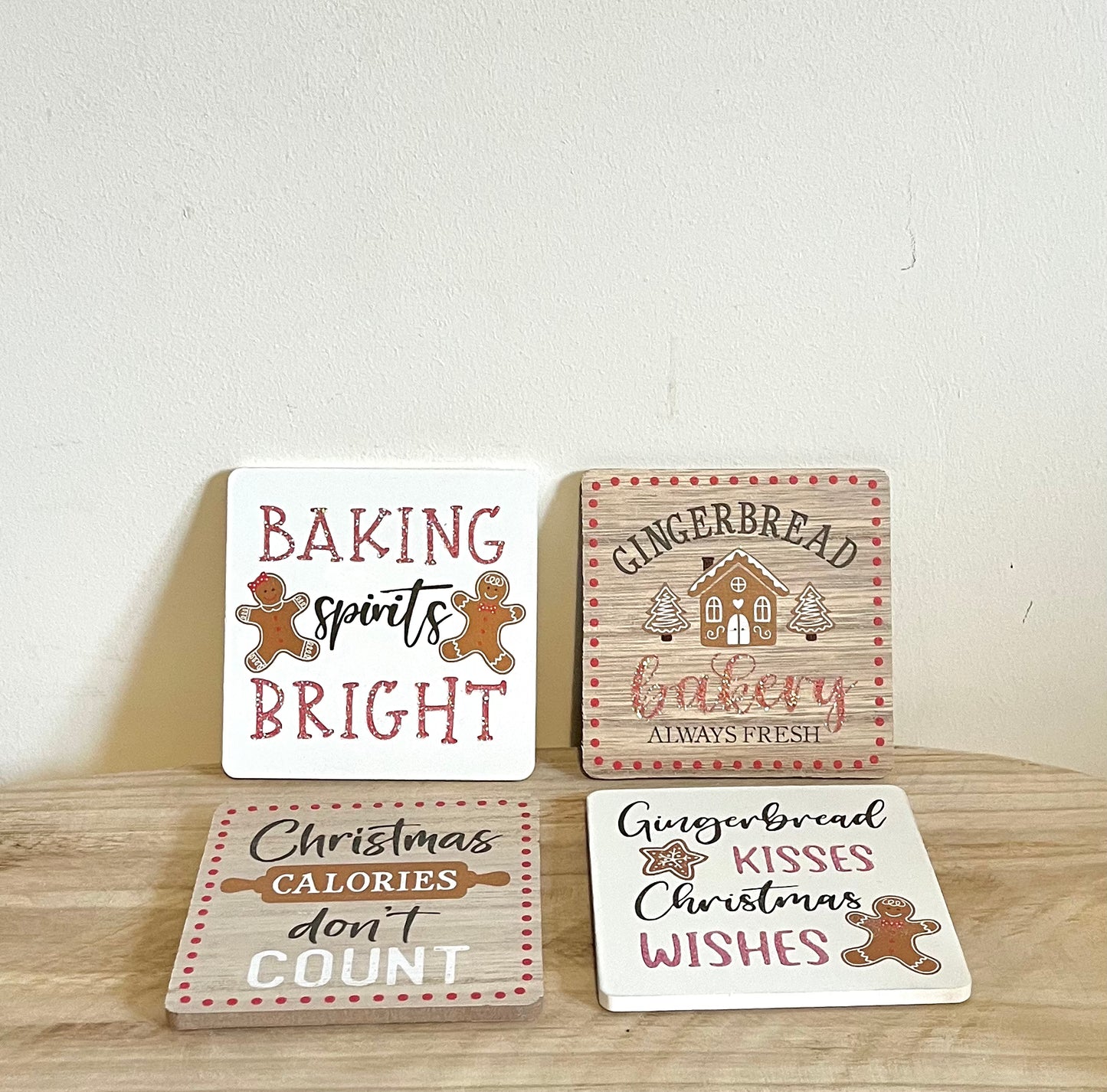 Gingerbread Coaster Set & Holder