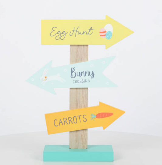 Wooden Easter Standing Signpost