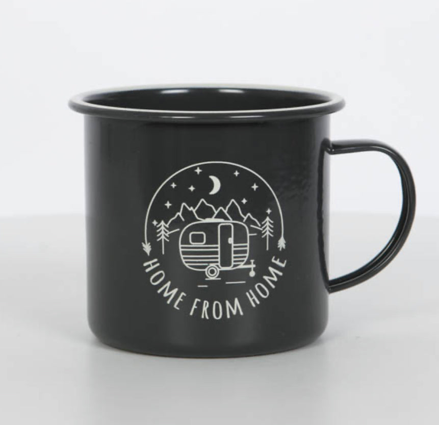 Home From Home Enamel Camping Mug