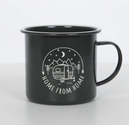 Home From Home Enamel Camping Mug