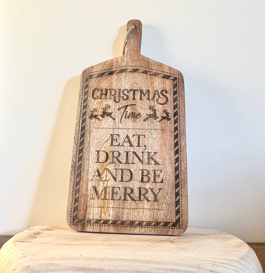 50cm Christmas Eat Drink & Be Merry Serving Board