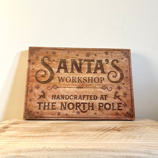 Engraved Santa's Workshop Board