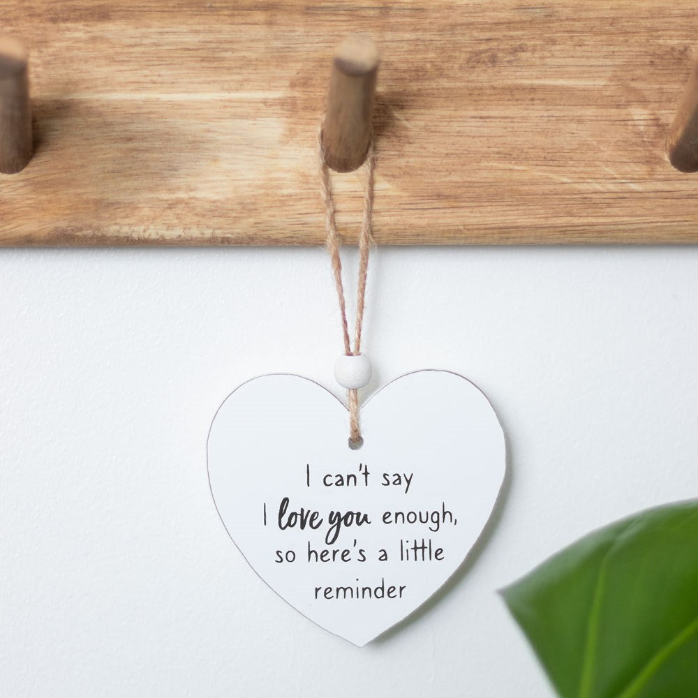 I Love You Reminder - Hanging Wooden Heart