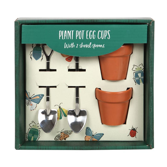 Plant Pot Egg Cup & Shovel Spoons