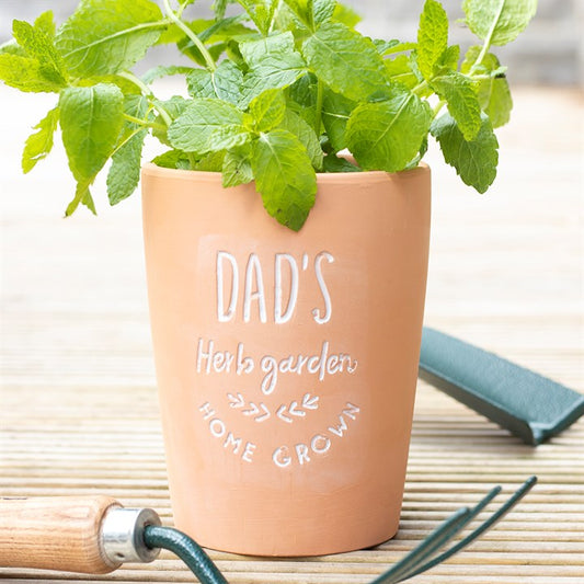 Dad's Herb Garden Teracotta Plant Pot